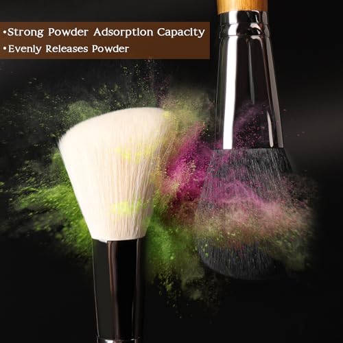 Makeup Brush Set,15pcs Walnut Wooden Makeup Brushes With Leather Button Bag, Professional Makeup Brushes For Foundation Concealer Kabuki Blush Eyeliner Shadow Brow, Makeup Brush Sets & Kits