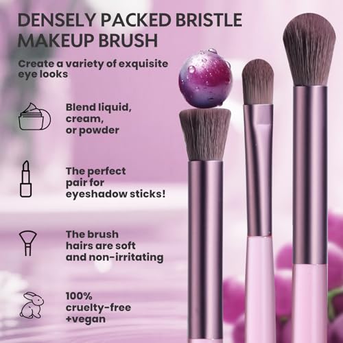 BS-MALL 6-Piece Double-Ended Makeup Brush Set - Portable & Versatile