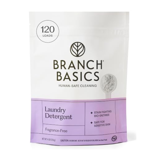 Branch Basics Laundry Detergent, 4 lb (120 loads) Fragrance-Free – 64 oz Pack