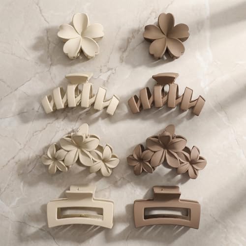SMKSL 8 Pcs Flower Hair Clips Set for All Hair Types