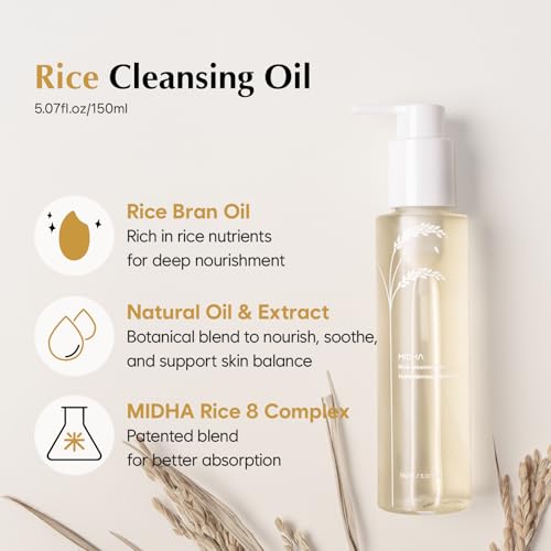 MIDHA Rice Bran Cleansing Oil | Makeup Remover & Pore Cleanser