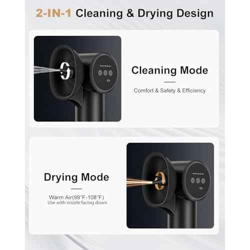 Ear Wax Removal Kit- Ear Cleaner with Hot Air Drying and Waste Water Tank,5 Water Pressure Modes for Safe & Effective Ear Cleaning and Earwax Removal (Black)