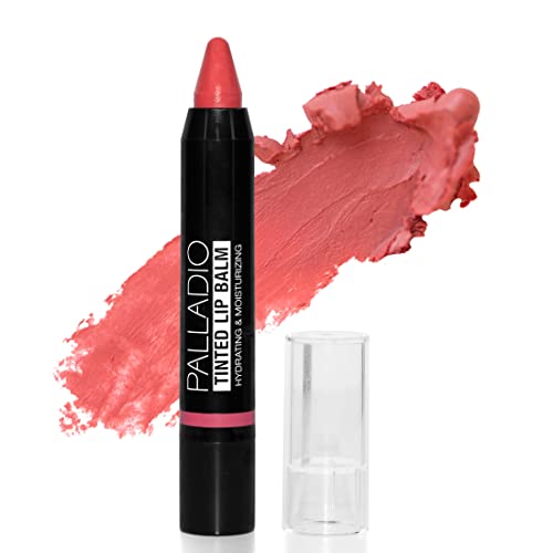 Palladio Tinted Lip Balm, Moisturizing and Conditioning Formula with Aloe & Shea Butter, Nourishing Vegan Chapstick For Cracked Lips, Apply Regularly on Dry Lips, Sheer Wash Color, (Strawberry Jam)