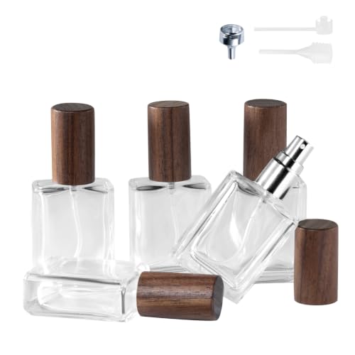 Refillable Perfume Atomizer Bottle 15ml with Wood Lid