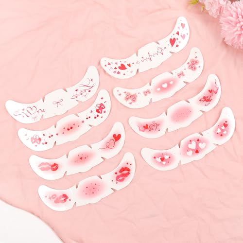 Valentine's Day Face Tattoo Stickers, 8 Sheets Waterproof Temporary Freckles