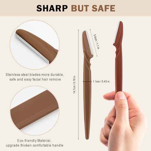 D Dermaplane Razor for Women Face - 6PCS Face Razors for Women - Eyebrow Razor with Precision Cover - Face Shaver for Men - Facial Hair Removal for Men - Neutral