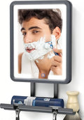 Fogless Heated Shower Mirror with LED Lights - Adjustable & Rechargeable