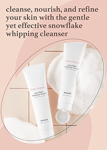 NOONI Daily Face Wash - Snowflake Whipping Cleanser | Korean Skin Care, Kbeauty, Glass Skin, Eggie Skin, Moisturizing, Nourishing, Remove Impurities, for All Skin Types, 5.07 Fl Oz