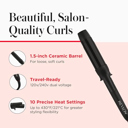 Revlon SmoothStay 1.5" Curling Iron with Coconut Oil & Ionic Technology