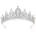 Lunimbus Silver White Princess Tiara for Women Bridal Party Wedding Crown - Crystal Headband