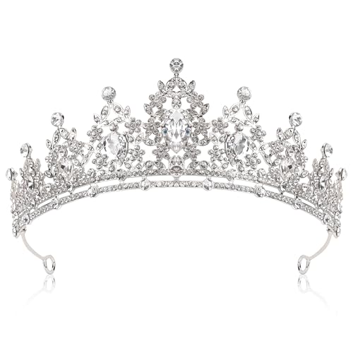 Lunimbus Silver White Princess Tiara for Women Bridal Party Wedding Crown - Crystal Headband
