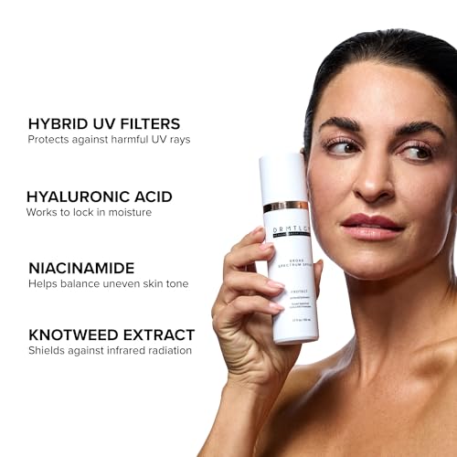 DRMTLGY Anti Aging Clear Face Sunscreen and Facial Moisturizer with Broad Spectrum SPF 45. Oil Free, Zinc Oxide Sunscreen For Sensitive Skin and Acne Prone Skin. 1.7 oz, 2 pack
