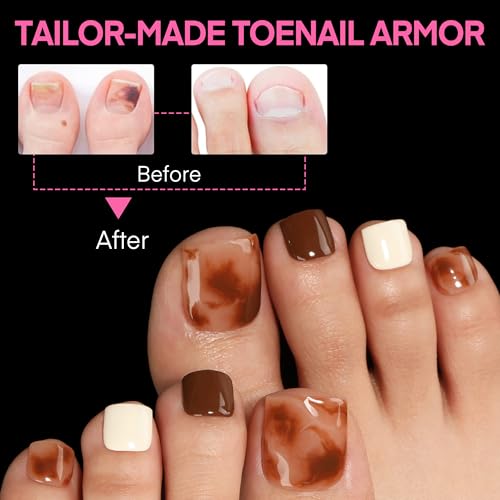 UNA GELLA A05-Square Toe Nail Tips 312Pcs Fake Toenails Full Cover Gel Tips for Big Toes