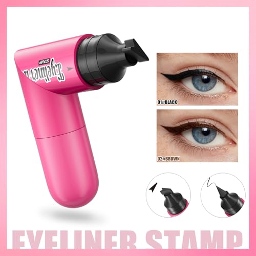 Dual-End Winged Eyeliner Stamp Pen - Waterproof Brown