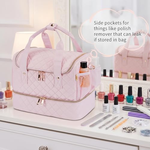 GR69N Nail Polish Organizer Case - Holds 50 Polishes & Nail Lamp