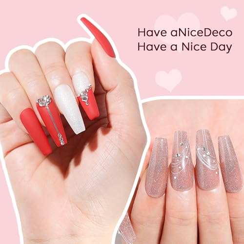 Nicedeco Gel Nail Polish Valentine's Day 6 Colors Red Burgundy Red Sparkle Nail Polish Gel Manicure DIY Salon Nail Art Gifts for Women