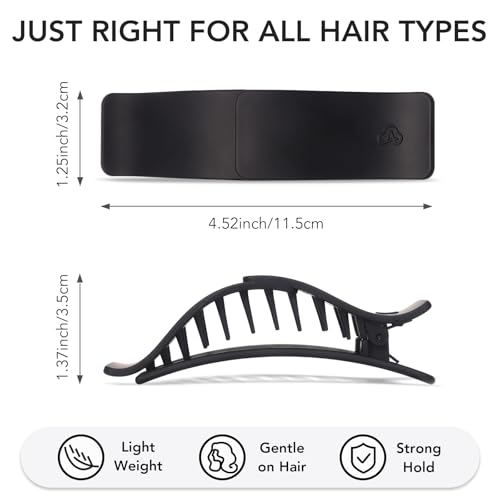 Matte Flat Hair Clips for Women - Medium 4 Pack