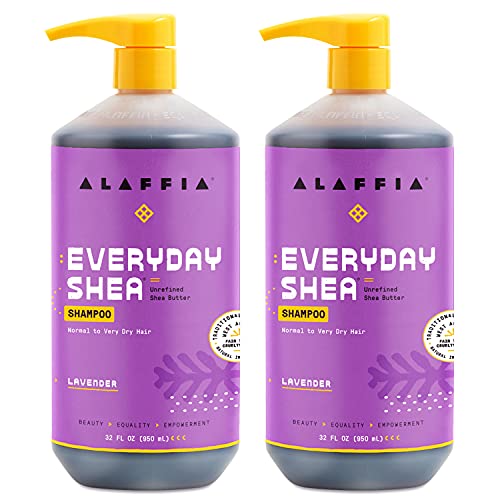 Alaffia Shampoo, Lavender 2-Pack ? EveryDay Shea Sulfate-Free Shampoo with Moisture-Rich Shea Butter and Coconut Oil, 32 Oz Ea