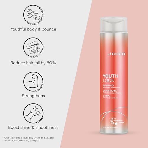 Joico YouthLock Shampoo Formulated with Collagen | Youthful Body & Bounce | Reduce Breakage & Frizz