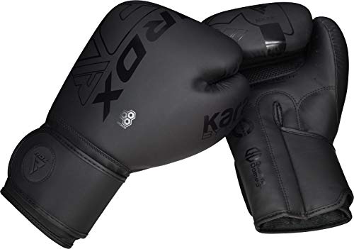 RDX Boxing Gloves Men Women, Pro Training Sparring, Maya Hide Leather Muay Thai MMA Kickboxing, Adult Heavy Punching Bag Gloves Mitts Focus Pad Workout, Ventilated Palm