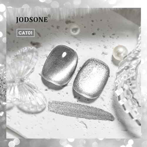 JODSONE 16.5ml Silver Cat Eye Gel Nail Polish Soak Off LED Gel Polish for Nail Art Manicure DIY Salon at Home Gift for Women