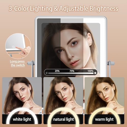 FASCINATE 8.7-inch Rechargeable Wall Mount Makeup Mirror Chrome B