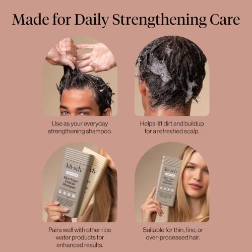 Kitsch Rice Water Shampoo and Conditioner Set for Hair Growth & Volume