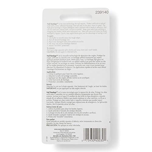 Super Nail Instant Nail Repair Bandage - Clear Protection for Split Nails