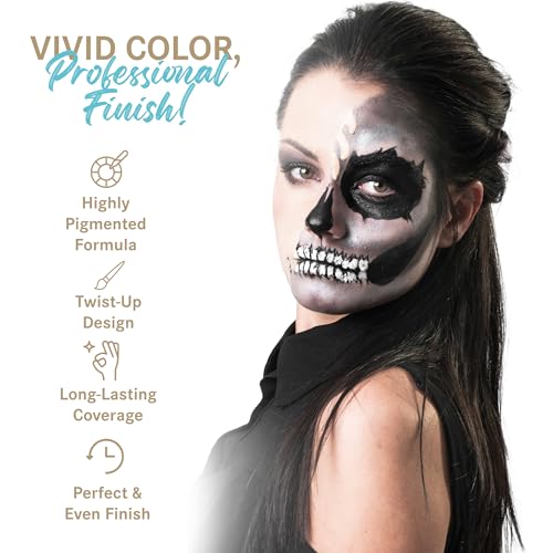 ColorMaster Clown White Face Body Paint Stick (0.75oz) | Face Paint, Body Paint, White Eye Black Sticks for Sports & Foundation Cream Makeup, Face Painting Kit for Halloween SFX Cosplay Costume Party
