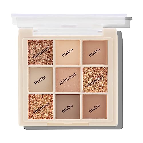 Boobeen Nude Eyeshadow Palette - 9 Color Matte & Shimmer