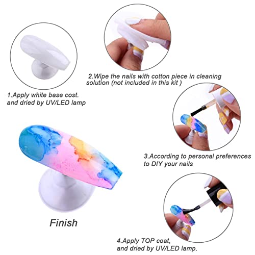 Makartt Marble Nail Polish,Blooming Gel Nail Polish Color Changing 6ml 6 Colors Nail Polish Bundle Clear Blooming Gel?15ml UV LED Soak Off Nail Art Polish for Spreading Effect