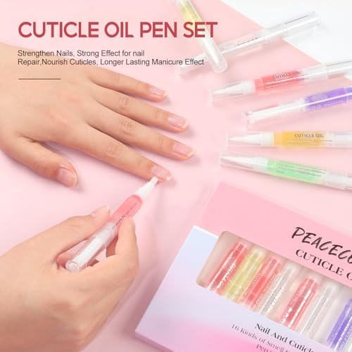 PEACECOLOR 16-Piece Cuticle Oil Pen Set for Nails