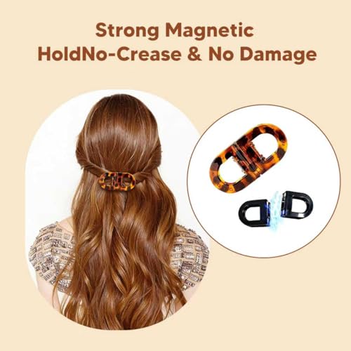 Magnetic No Crease Hair Clips for Women - Strong Hold Seamless Styling | BFRAHD 2-Pack