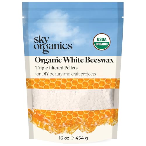 Organic White Beeswax Pellets 16oz for Candles & Lip Balm