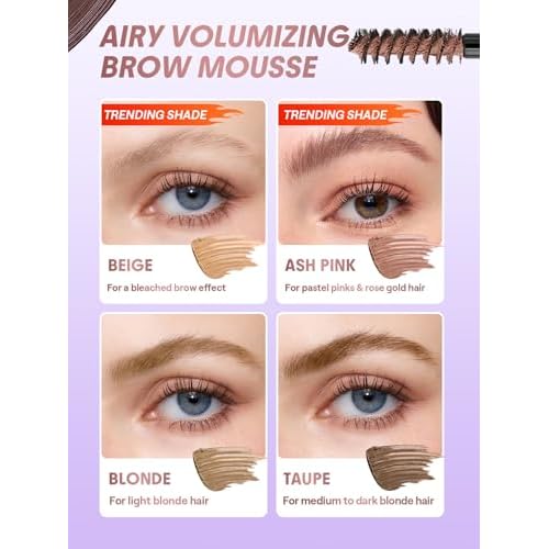 SHEGLAM Airy Tinted Volumizing Brow Mousse Eyebrow Cream Gel Highly Pigmented Shaping Filling Water Removal-Chocolate