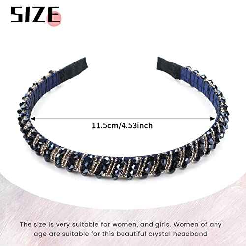 Lawie 8 Pack Baroque Hairbands Crystal Rhinestone Headband Beads Diamond Jeweled Sparkly Glitter Bling Padded Wide Headbands Cross Hair Bands Thick Hair Holder Accessories for Women Girls