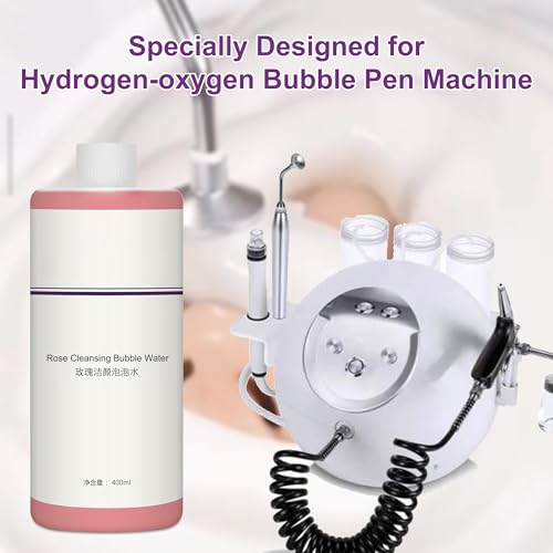 Oxygen Bubbles Facial Cleansing Solution for Hydrogen Oxygen Bubble Machine, Magic Bubble Cleaning Moisturizing and Oil Control Water Element Serum Liquid (Rose)