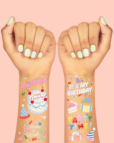 xo, Fetti Iridescent Birthday Tattoos for Kids - 50 Designs