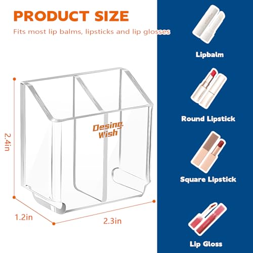 Acrylic Chapstick Holder Set of 2 - Car & Home Lip Balm Storage