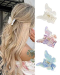 NAISIER 3 Pack Butterfly Hair Clips - Tortoise Shell Jaw Clips