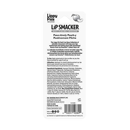 Lip Smacker Lippy Pals Swirls Panda, Flavored Moisturizing & Smoothing Soft Shine Lip Balm, Hydrating & Protecting Fun Tasty Glossy Finish, Cruelty-Free & Vegan - Paws-Itively Peachy