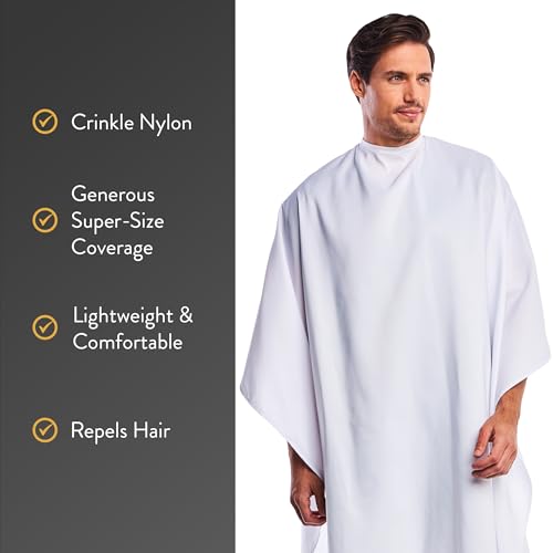 BD Barber Crinkle Nylon Hair Cutting Cape, 54x60 inch