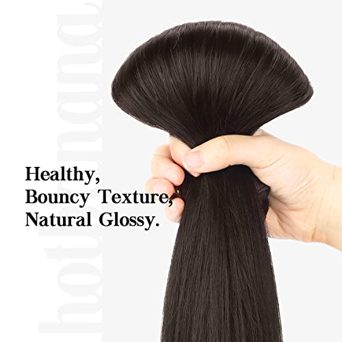 Remy Human Hair Clip-in Extensions, Dark Brown 120g, 18 Inch