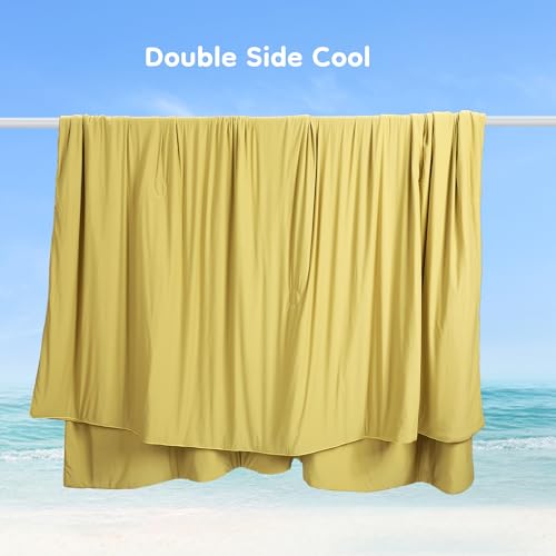 LaffyLo Twin Size Cooling Comforter 60x80 Dusty Mustard Lightweight Bed Blanket