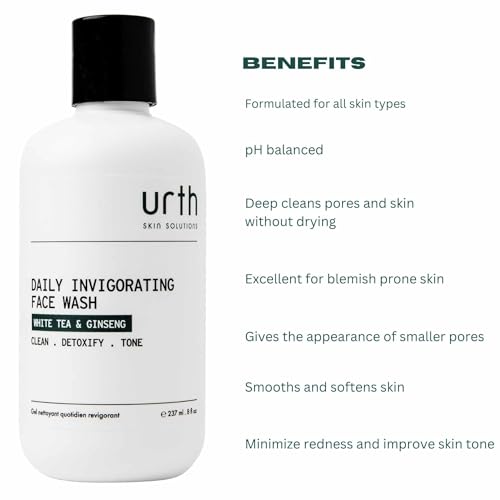 Urth Face Wash with White Tea & Ginseng Invigorating Daily Cleanser 8oz