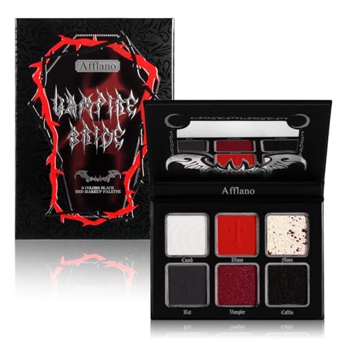 Afflano Red Black Eyeshadow Palette - Goth Vampire Makeup