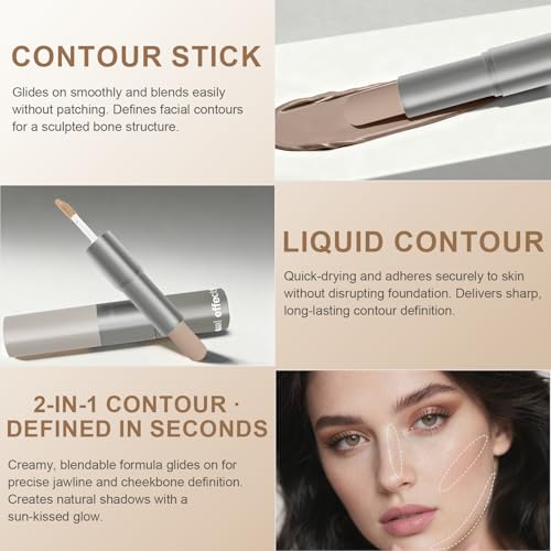 Dual-Ended Cream & Liquid Contour Stick Cool Tone Fair Skin