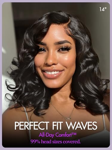 LUVME HAIR 16 Inch Loose Body Wave Wig - 100% Human Hair, HD Lace