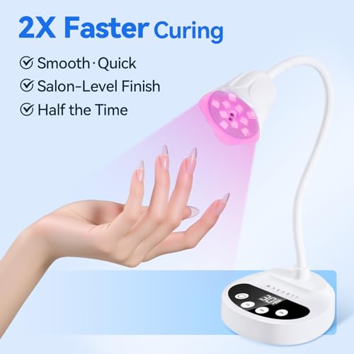 Makartt Cordless UV LED Nail Lamp with Gooseneck | Flash Cure Gel X