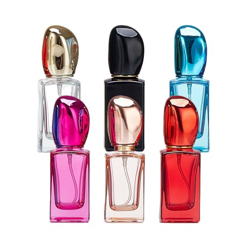 GOLDY&WENDY 6pcs 30ML Glass Perfume Spray Bottle, Mini Portable Travel Atomizer Sprayer, Refillable Perfume Atomizer Fine Mist Sprayer Bottle for Essential Oils